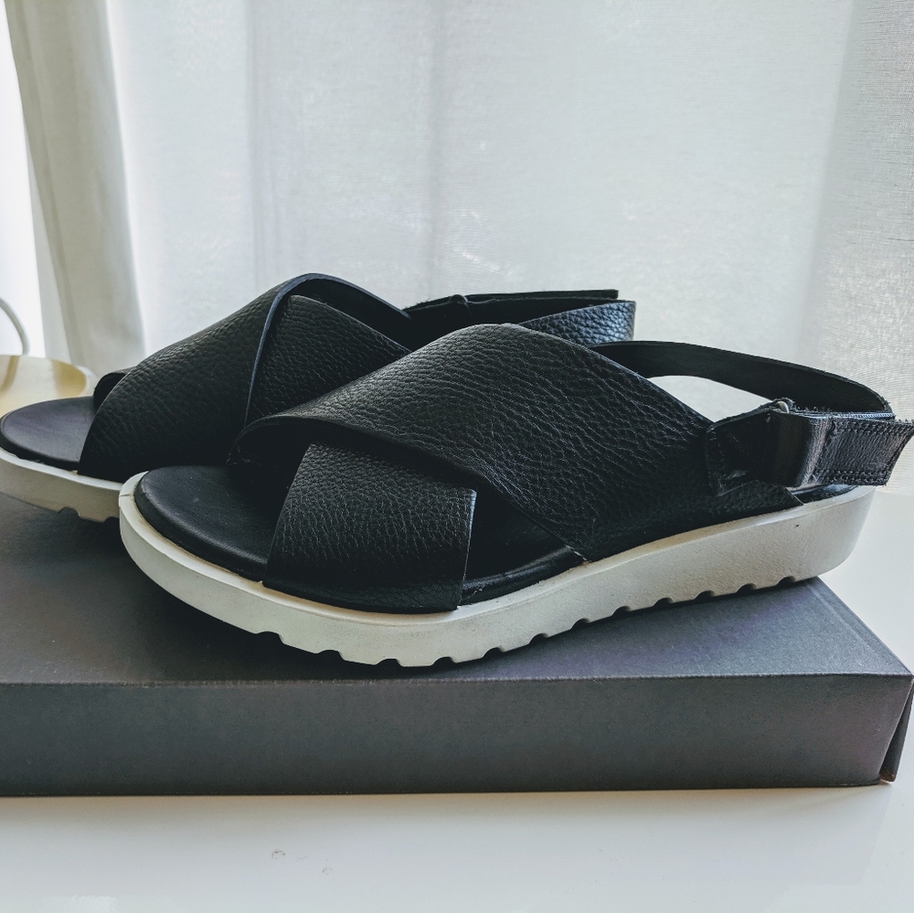 Black Leather Sandals Women's Size 8